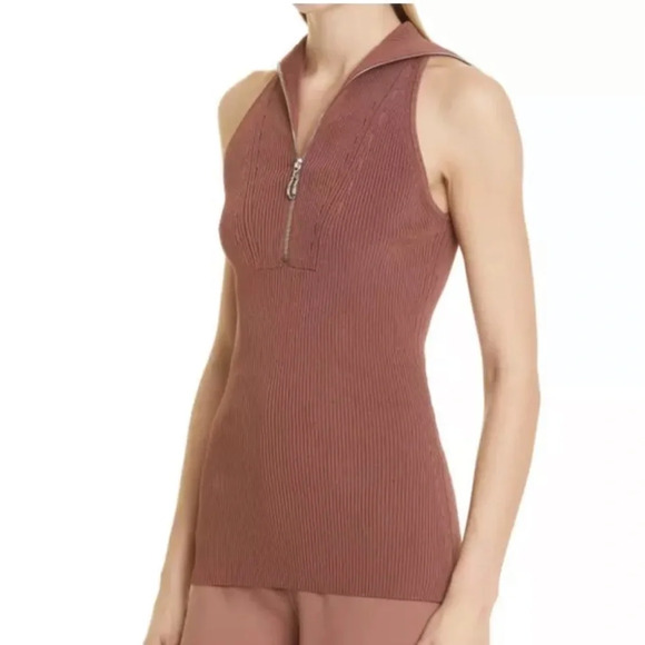 Et Ochs Women's Emily Rib Zip Polo Tank Top Shirt Size Large - Picture 4 of 13